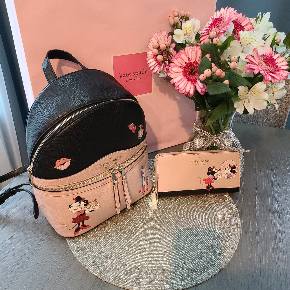 Kate Spade Disney Minnie Mouse Backpack & Wallet ❤ - Picture 1 of 16